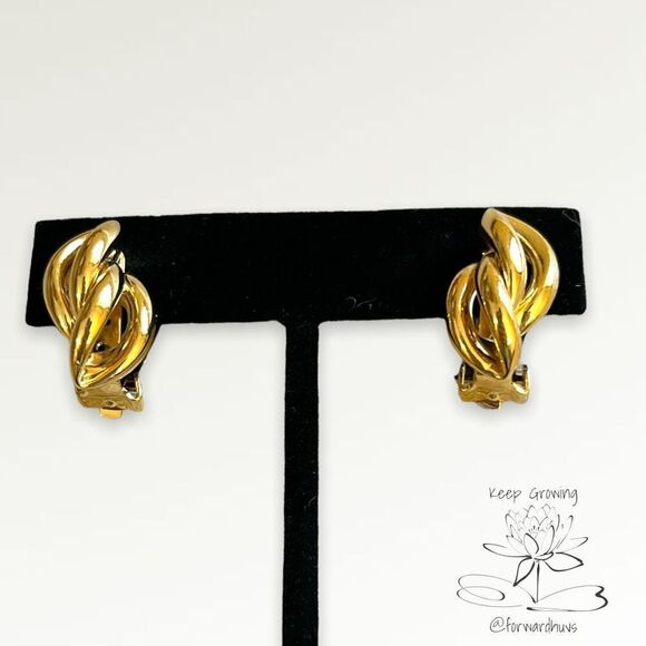 Bundle Sale 3 for $15 | Gold Tone Clip-On Earrings | Comfort Cushions - Picture 1 of 7